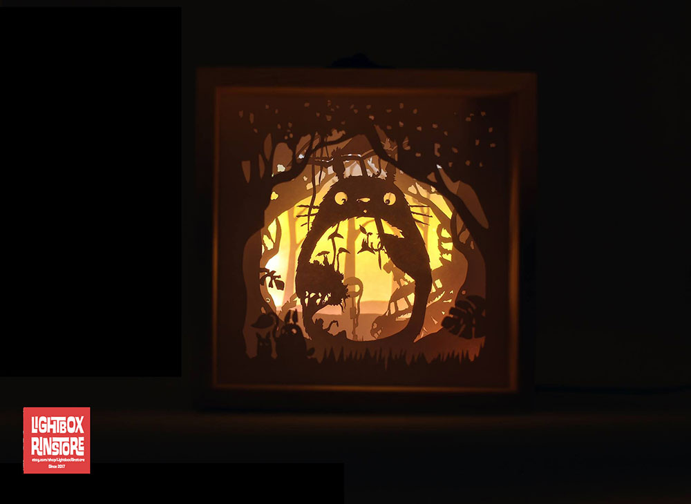Download BOGO #3 Totoro Papercut Lightbox 3D Shadow box Template ...