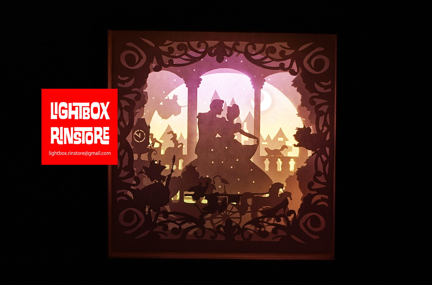 Download Bogo 26 Cinderella Princess 3d Paper Cut Lightbox Template Rinstores