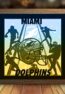 Miami dolphins American football Paper Cut Light Box Template, shadow box svg, light box svg, Cricut svg